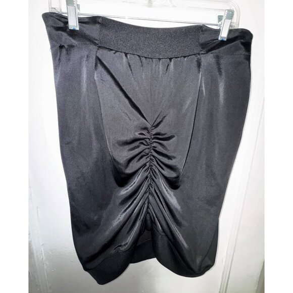 Fornarina Black Ruched Skirt Large Y2k Casual Trendy Athleisure Italy Retro City - Picture 2 of 9
